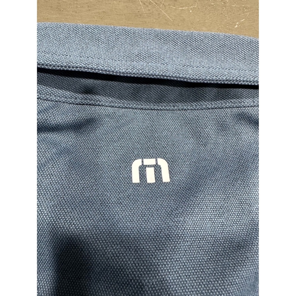 Travis Mathew Mens Blue Short Sleeve Polo Shirt Apex Logo XL 1MU410 - Picture 9 of 10